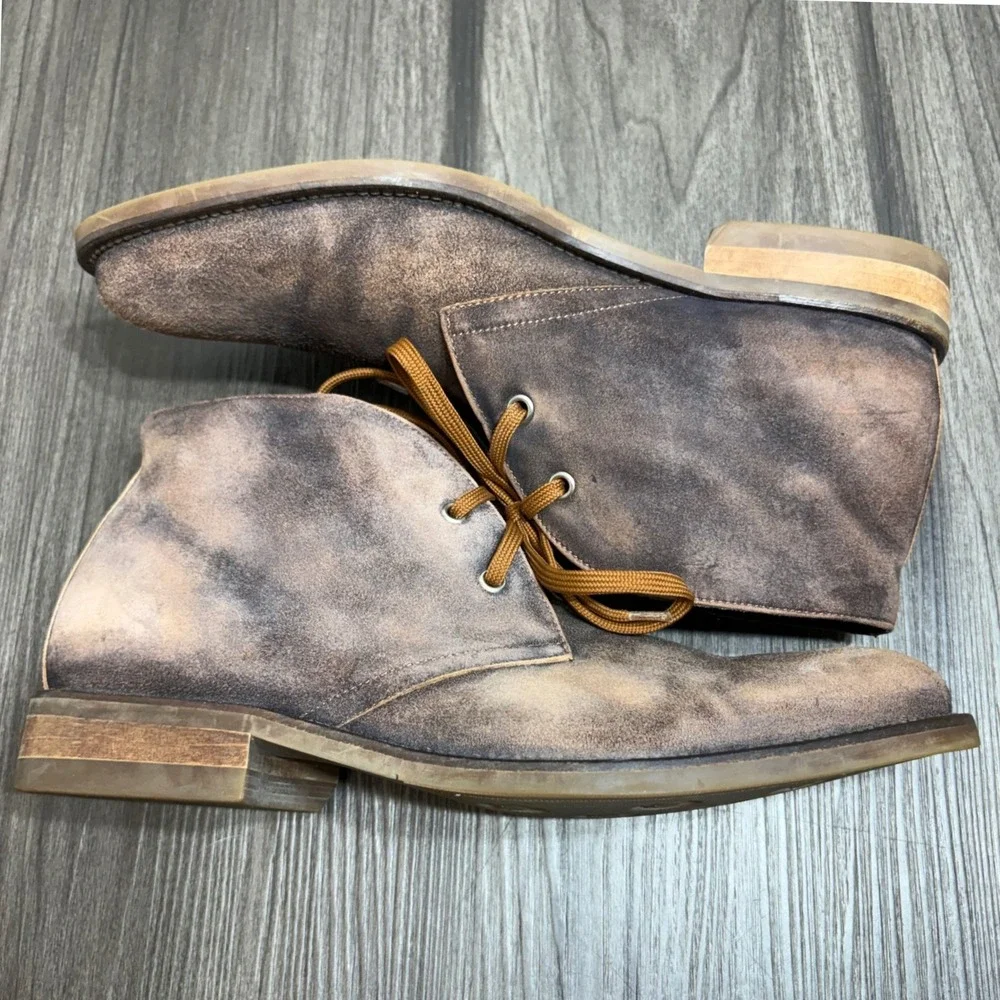 Donald J Pliner Eliot Chukka Boots Men's 8.5M Brown Distressed Suede Italy Boots